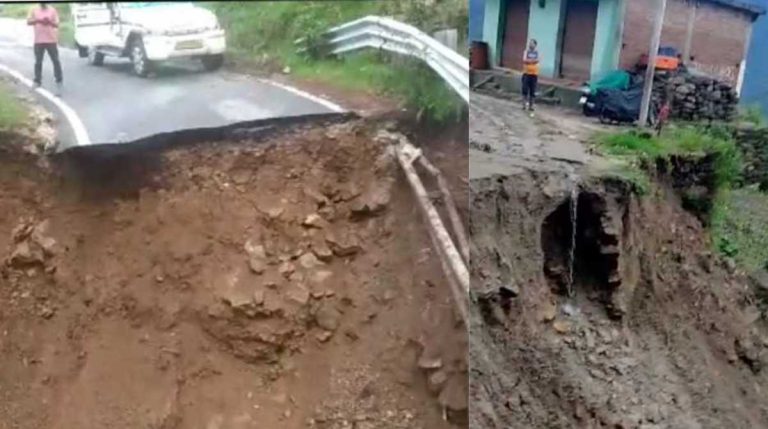 मलबा आने से प्रदेश में जगह-जगह मार्ग बंद, यहां बह गया सड़क का हिस्सा…