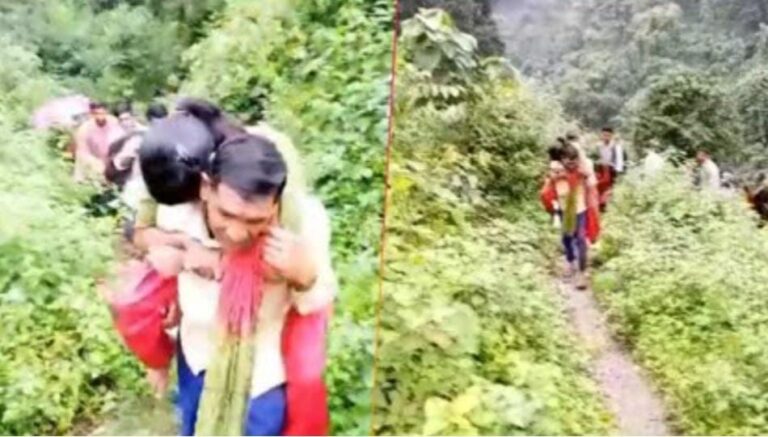हालात: घायल बेटी को पीठ पर लादकर 22 किलोमीटर की दूरी तय की पिता…