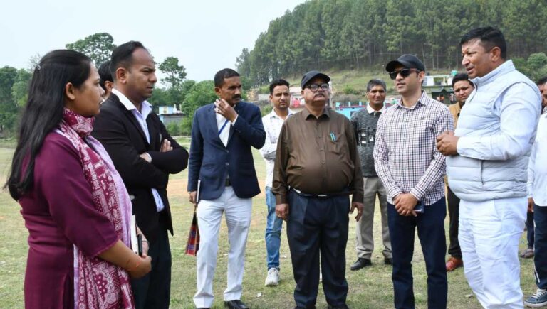 कत्यूर महोत्सव स्थल का दर्जा राज्य मंत्री व जिलाधिकारी ने किया संयुक्त निरीक्षण