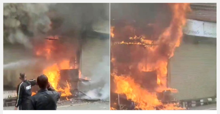 मसूरी मॉल रोड पर आइसक्रीम शॉप पर लगी भीषण आग, मची अफरा-तफरी